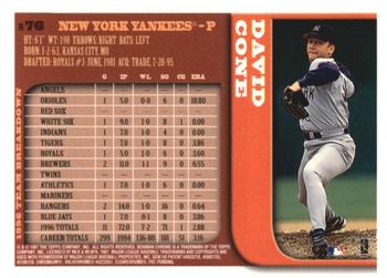 1997 Bowman Chrome - Refractors #76 David Cone Back