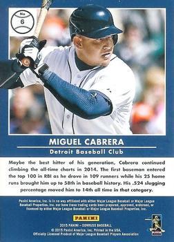 2015 Donruss - Production Line Red #6 Miguel Cabrera Back