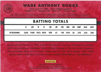 2015 Donruss - Stat Line Career #190 Wade Boggs Back