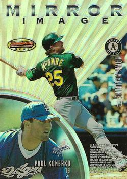 1997 Bowman's Best - Mirror Image Refractor #MI7 Mark McGwire / Paul Konerko / Rafael Palmeiro / Todd Helton Front