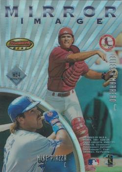 1997 Bowman's Best - Mirror Image Inverted Refractor #MI4 Kevin Brown / Ivan Rodriguez / Elieser Marrero / Mike Piazza Back