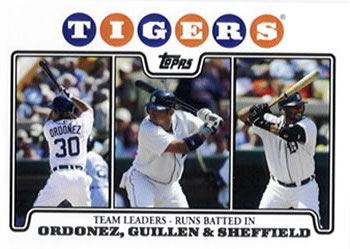 2008 Topps Gift Sets Detroit Tigers #47 Magglio Ordonez / Carlos Guillen / Gary Sheffield Front