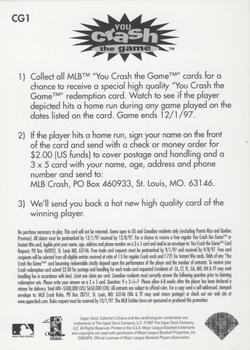 1997 Collector's Choice - You Crash the Game #CG1 Ryan Klesko Back