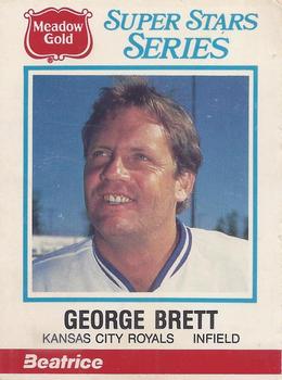 1986 Meadow Gold Stat Back #2 George Brett Front