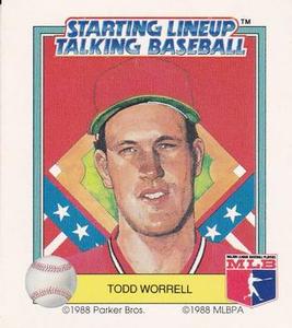 1988 Parker Bros. Starting Lineup Talking Baseball St. Louis Cardinals #28 Todd Worrell Front