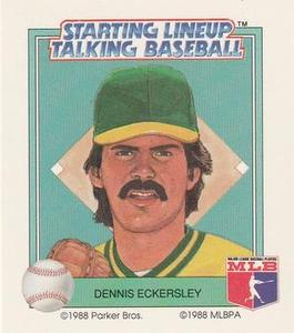 1988 Parker Bros. Starting Lineup Talking Baseball Oakland Athletics #28 Dennis Eckersley Front
