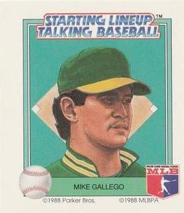 1988 Parker Bros. Starting Lineup Talking Baseball Oakland Athletics #19 Mike Gallego Front