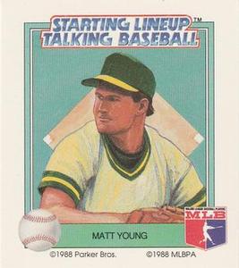 1988 Parker Bros. Starting Lineup Talking Baseball Oakland Athletics #30 Matt Young Front