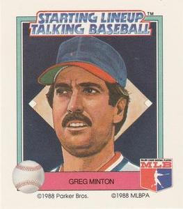 1988 Parker Bros. Starting Lineup Talking Baseball California Angels #29 Greg Minton Front