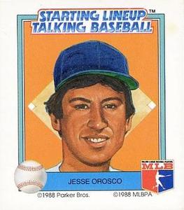 1988 Parker Bros. Starting Lineup Talking Baseball Los Angeles Dodgers #30 Jesse Orosco Front