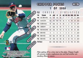 1997 Donruss - Press Proofs Silver #34 Chipper Jones Back