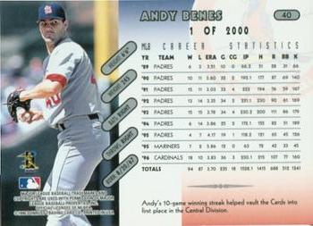 1997 Donruss - Press Proofs Silver #40 Andy Benes Back