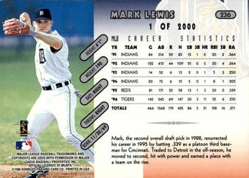 1997 Donruss - Press Proofs Silver #236 Mark Lewis Back