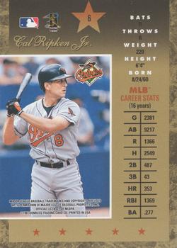 1997 Donruss Elite - Gold Stars #6a Cal Ripken Jr. Back