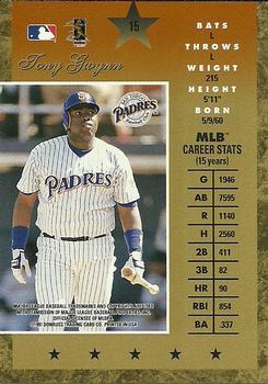 1997 Donruss Elite - Gold Stars #15b Tony Gwynn Back