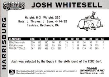 2006 Grandstand Harrisburg Senators #3 Josh Whitesell Back