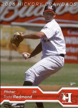 2006 MultiAd Hickory Crawdads #24b Todd Redmond Front