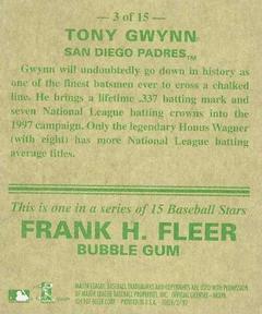 1997 Fleer - Goudey Greats Gold Foil #3 Tony Gwynn Back