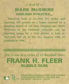 1997 Fleer - Goudey Greats Gold Foil #8 Mark McGwire Back