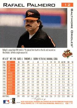 1997 Fleer - Tiffany #12 Rafael Palmeiro Back