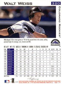 1997 Fleer - Tiffany #320 Walt Weiss Back