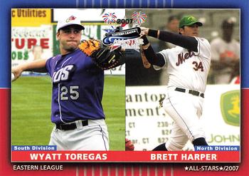 2007 Grandstand Eastern League All-Stars #NNO Wyatt Toregas / Brett Harper Front