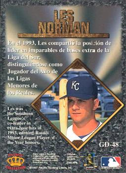 1997 Pacific Prism Invincible - Gems of the Diamond #GD-48 Les Norman Back