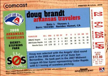 2008 Grandstand Arkansas Travelers #NNO Doug Brandt Back
