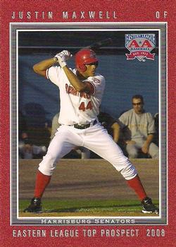 2008 Grandstand Eastern League Top Prospects #NNO Justin Maxwell Front