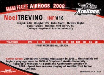 2008 Grandstand Grand Prairie AirHogs #NNO Noel Trevino Back