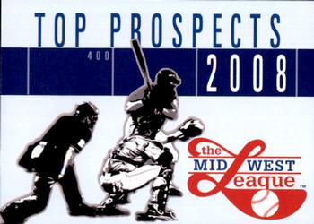 2008 Grandstand Midwest League Top Prospects #NNO Checklist Front