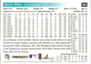 1997 Score - Hobby Reserve by Score #385 Devon White Back