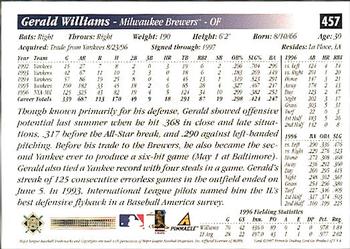 1997 Score - Hobby Reserve by Score #457 Gerald Williams Back