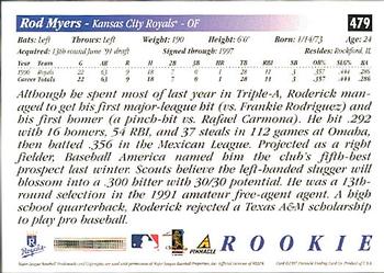 1997 Score - Hobby Reserve by Score #479 Rod Myers Back
