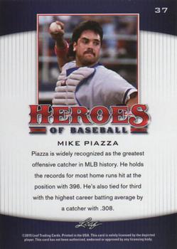 2015 Leaf Heroes of Baseball #37 Mike Piazza Back