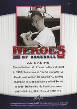 2015 Leaf Heroes of Baseball #1 Al Kaline Back