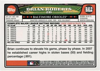 2008 Topps Baltimore Orioles #BAL2 Brian Roberts Back