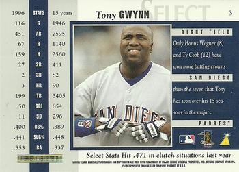 1997 Select - Registered Gold #3 Tony Gwynn Back