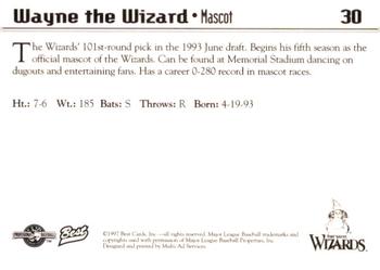 1997 Best Fort Wayne Wizards #30 Wayne the Wizard Back