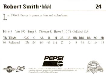 1997 Best Richmond Braves SGA #24 Robert Smith Back