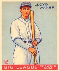 1933 World Wide Gum (V353) #90 Lloyd Waner Front