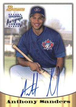 1998 Bowman - Certified Autographs Blue Foil #35 Anthony Sanders Front