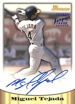 1998 Bowman - Certified Autographs Blue Foil #46 Miguel Tejada Front