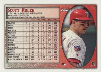 1998 Bowman Chrome - International #2 Scott Rolen Back