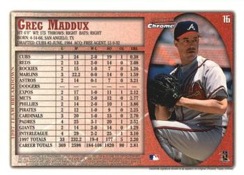 1998 Bowman Chrome - International #16 Greg Maddux Back