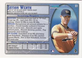 1998 Bowman Chrome - International #81 Jayson Werth Back