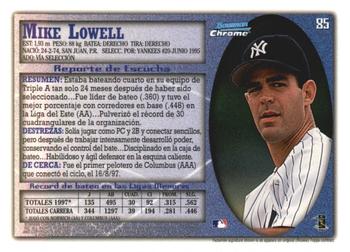 1998 Bowman Chrome - International #85 Mike Lowell Back