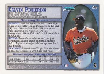 1998 Bowman Chrome - International #208 Calvin Pickering Back