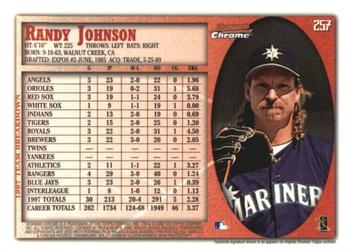 1998 Bowman Chrome - International #257 Randy Johnson Back