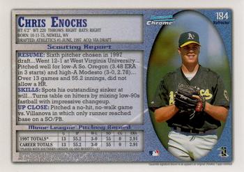 1998 Bowman Chrome - Refractors #184 Chris Enochs Back